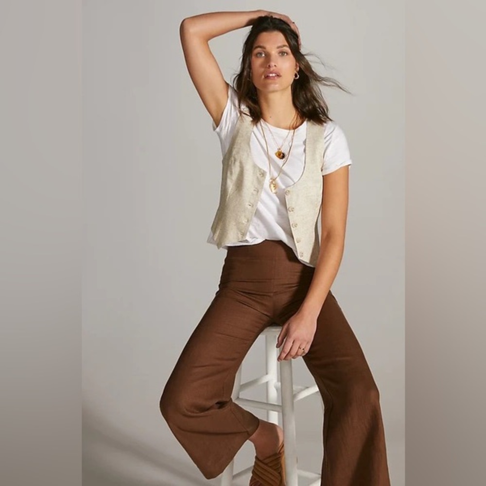 Anthropologie linen vest